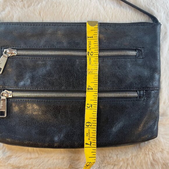 HOBO International Mara Black Leather Small Classic Crossbody Zippered Purse - Picture 8 of 8